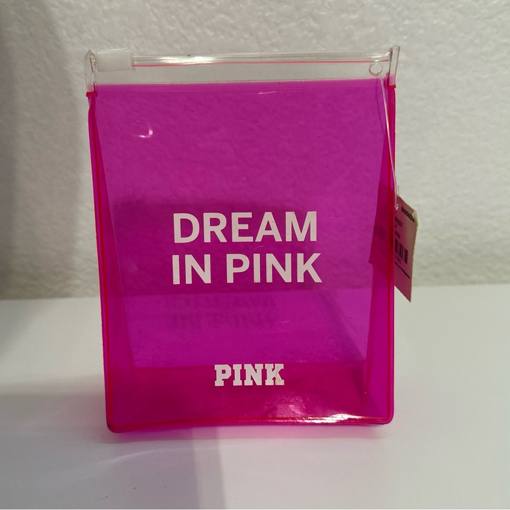 PINK Victoria's Secret Fuchsia Transparent Pouch